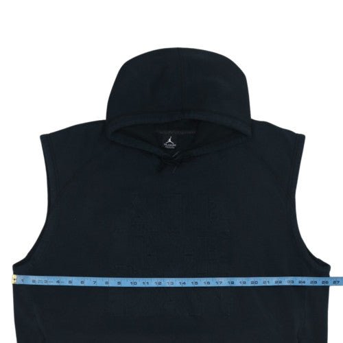 Nike Mens Black 2XL Sleeveless Hoodie Vest Fleece Sportswear