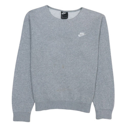 Nike Women Grey Small Pullover Sweatshirt Cotton Blend