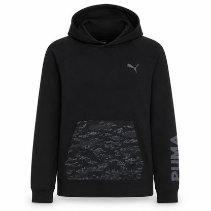 Puma Women's Black Small Pullover Hoodie with Logo Design