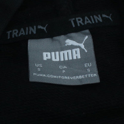 Puma Women's Black Small Pullover Hoodie with Logo Design