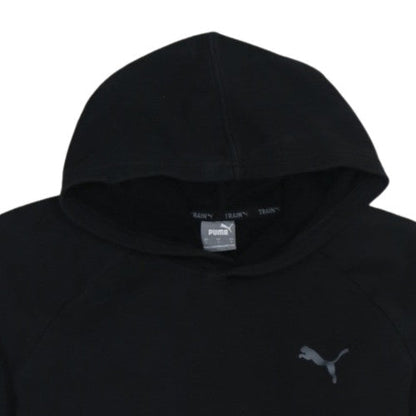 Puma Women's Black Small Pullover Hoodie with Logo Design