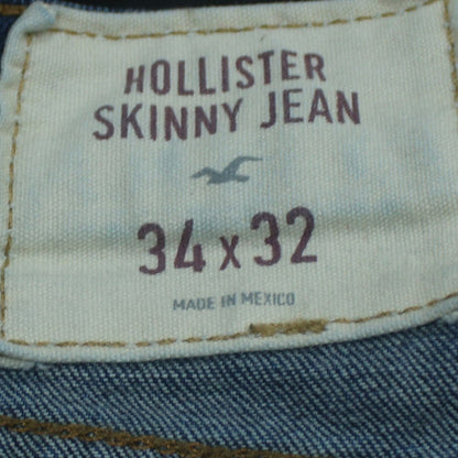 Hollister Men's Blue Skinny Fit Jeans 34x32 Denim Stretch