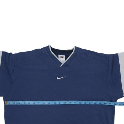 Nike Boys Blue XL Pullover Sweatshirt V-Neck Fleece Cotton Blend