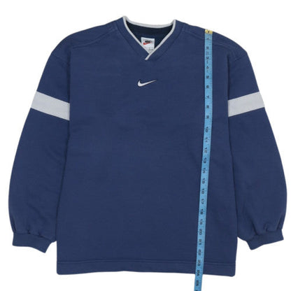 Nike Boys Blue XL Pullover Sweatshirt V-Neck Fleece Cotton Blend