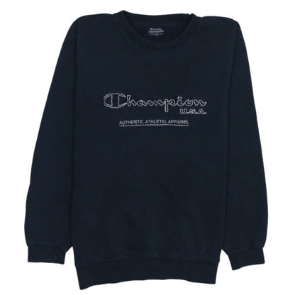 Champion Men's Blue L Pullover Sweatshirt Embroidered Logo Crew Neck