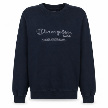 Champion Men's Blue L Pullover Sweatshirt Embroidered Logo Crew Neck