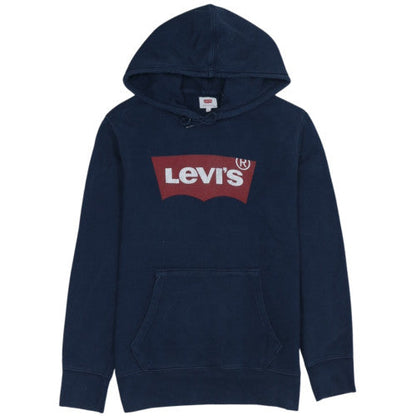 Levi's Men's Blue Pullover Hoodie Small Logo Fleece Sweatshirt