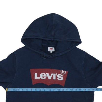 Levi's Men's Blue Pullover Hoodie Small Logo Fleece Sweatshirt