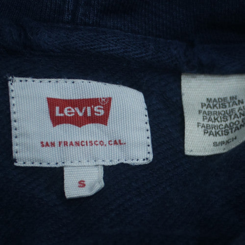 Levi's Men's Blue Pullover Hoodie Small Logo Fleece Sweatshirt