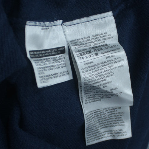 Levi's Men's Blue Pullover Hoodie Small Logo Fleece Sweatshirt
