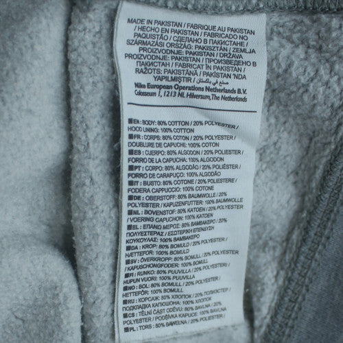 Nike Men's Grey Pullover Fleece Hoodie L Regular Fit Sportswear