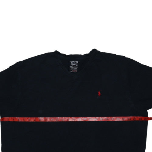 Polo Ralph Lauren Men's Black V-Neck Cotton T-Shirt XXL Classic Fit