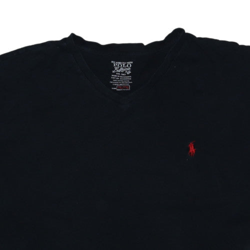 Polo Ralph Lauren Men's Black V-Neck Cotton T-Shirt XXL Classic Fit