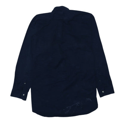 Ralph Lauren Men's Navy Blue Button-Up Casual Shirt Size 17 34 Cotton