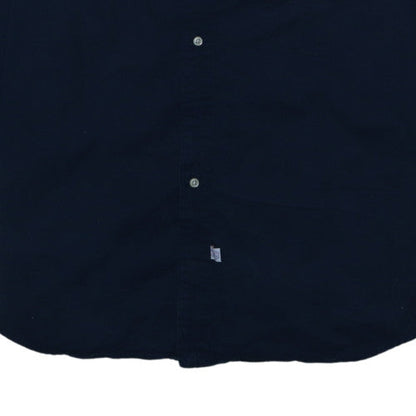 Ralph Lauren Men's Navy Blue Button-Up Casual Shirt Size 17 34 Cotton