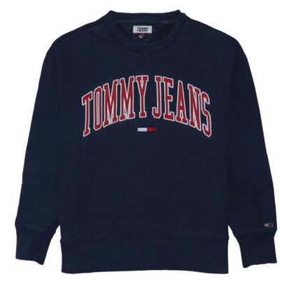 Tommy Jeans Womens Navy Blue Crew Neck Pullover Sweatshirt L
