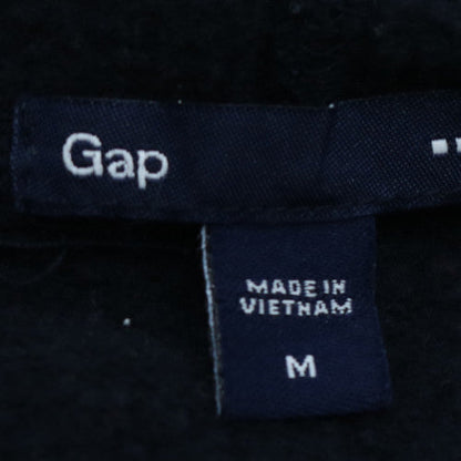 GAP Mens Black Logo Pullover Hoodie Size M Fleece Sweatshirt