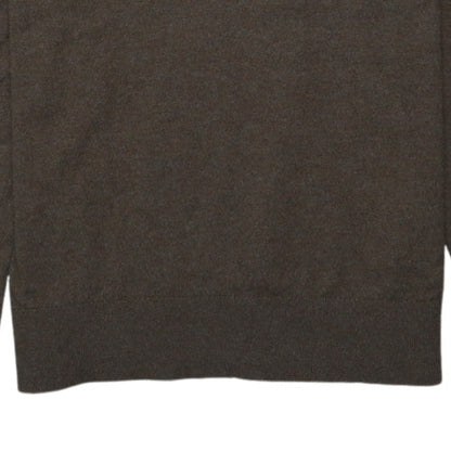 Tommy Hilfiger Men's Brown V-Neck Cotton Wool Jumper Size M