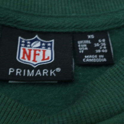 Primark NFL NY Jets Green Sweatshirt XS Women's Casual Crew Neck