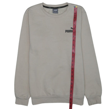 Puma Womens Beige Crew Neck Pullover Sweatshirt Size S