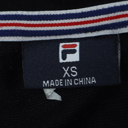 FILA Womens XS Black Pullover Hoodie with Logo Design