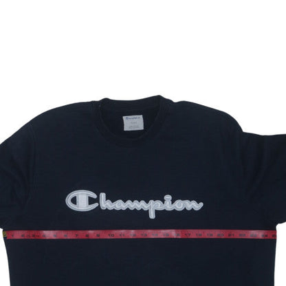 Champion Men's Black XL Pullover Embroidered Crew Neck Sweatshirt