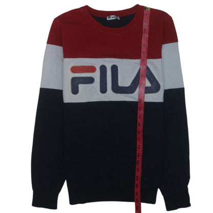 Fila Womens Red White Blue Colourblock Pullover Sweatshirt M