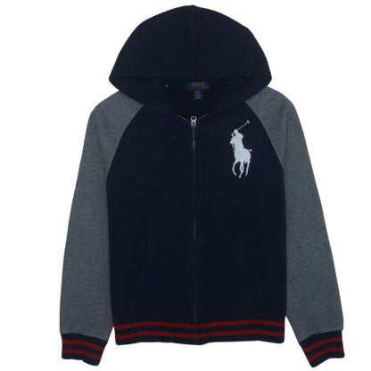 Ralph Lauren Boys Blue Full Zip Hoodie Size 14-16 Years Cotton Blend