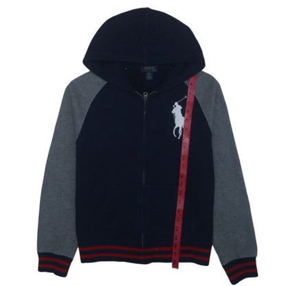 Ralph Lauren Boys Blue Full Zip Hoodie Size 14-16 Years Cotton Blend