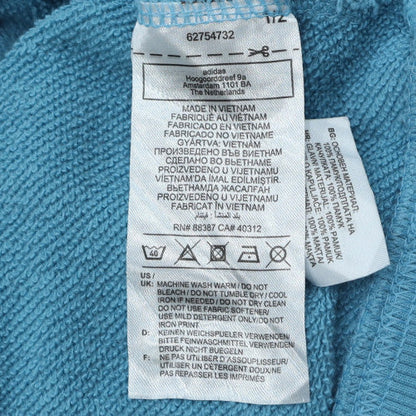 Adidas Womens Blue Full Zip Hoodie Size L Cotton Blend