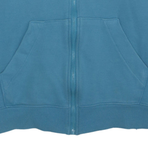 Adidas Womens Blue Full Zip Hoodie Size L Cotton Blend