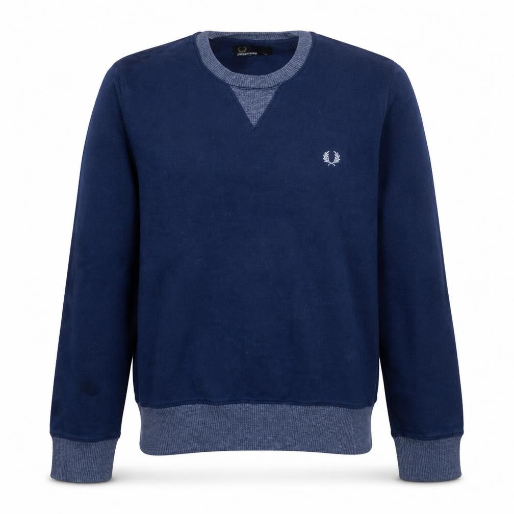 Fred Perry Men's Blue Crew Neck Pullover Sweatshirt M