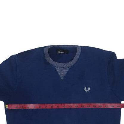 Fred Perry Men's Blue Crew Neck Pullover Sweatshirt M