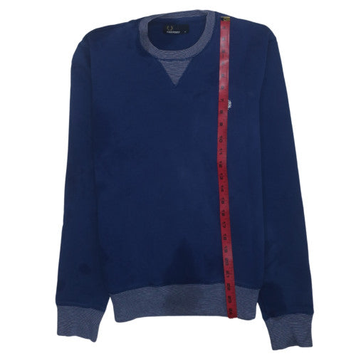 Fred Perry Men's Blue Crew Neck Pullover Sweatshirt M