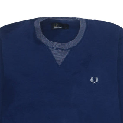 Fred Perry Men's Blue Crew Neck Pullover Sweatshirt M