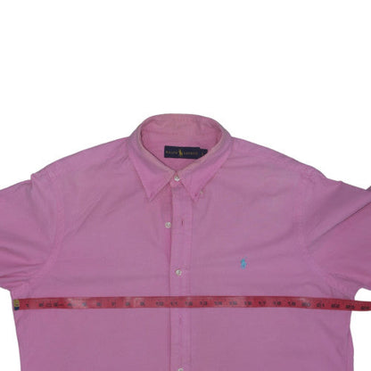 Ralph Lauren Men's Pink Long Sleeve Button-Up Cotton Shirt L