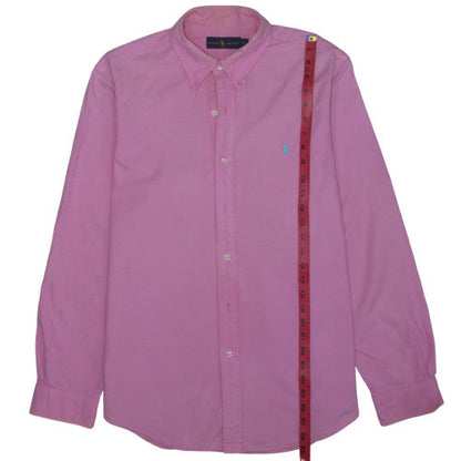Ralph Lauren Men's Pink Long Sleeve Button-Up Cotton Shirt L