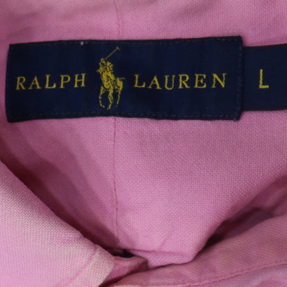 Ralph Lauren Men's Pink Long Sleeve Button-Up Cotton Shirt L
