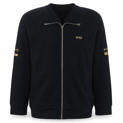Hugo Boss Men's Black Gold Logo Track Jacket Size L Full Zip