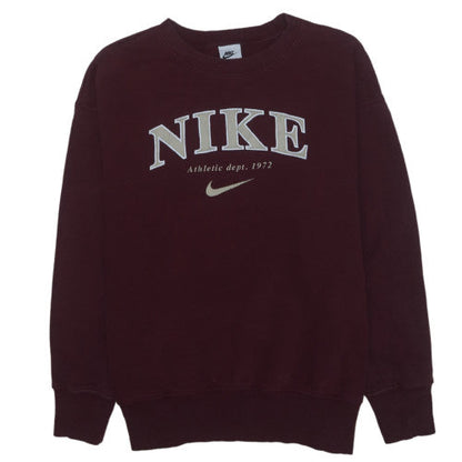 Nike Womens Burgundy Crew Neck Pullover Sweatshirt S