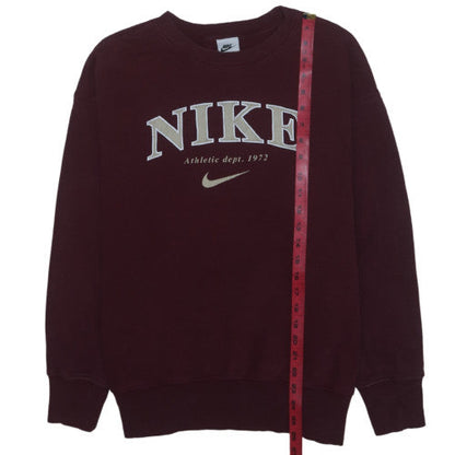Nike Womens Burgundy Crew Neck Pullover Sweatshirt S