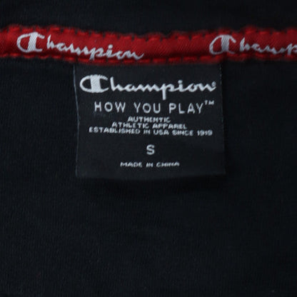 Champion Men's Black Full Zip Hoodie Small Embroidered Logo