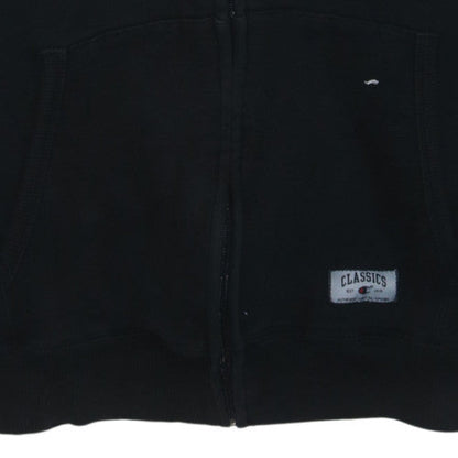 Champion Men's Black Full Zip Hoodie Small Embroidered Logo