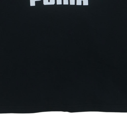 PUMA Womens Black L Pullover Hoodie Logo Print Cotton Blend