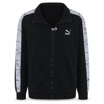 Puma Men's Black XL Track Jacket with Contrast Sleeves