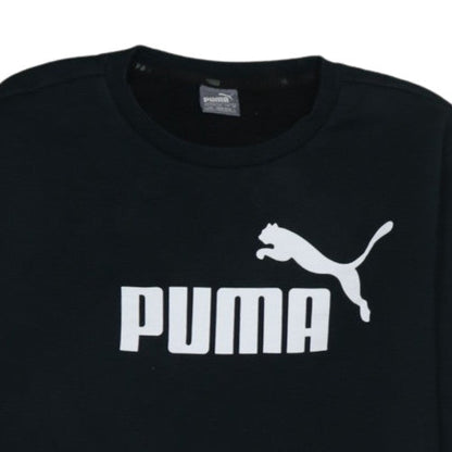 Puma Men's Black Logo Crew Neck Sweatshirt L Regular Fit