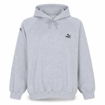 Puma Womens Grey Pullover Hoodie L Cotton Blend Casual Sweatshirt