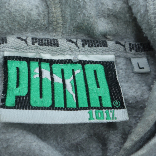 Puma Womens Grey Pullover Hoodie L Cotton Blend Casual Sweatshirt