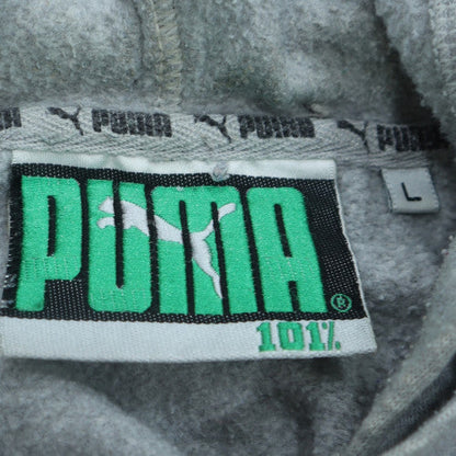 Puma Womens Grey Pullover Hoodie L Cotton Blend Casual Sweatshirt