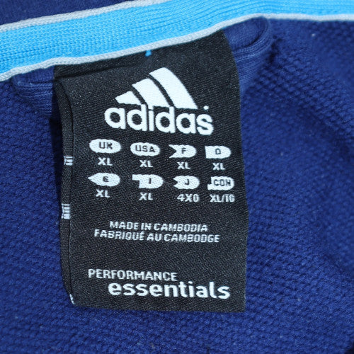 Adidas Men's Blue XL Full Zip Hoodie Sports Essential